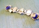 Lapis Lazuli (7) Large Dark Blue Stones Chanel Set Bracelet Set in Silver
