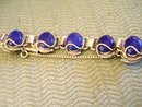 Lapis Lazuli (7) Large Dark Blue Stones Chanel Set Bracelet Set in Silver