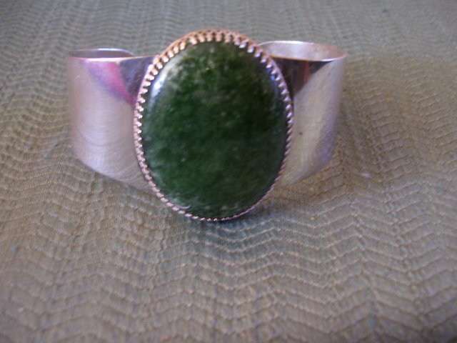 Jade-Sterling Silver Cuff Bracelet
