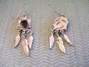Black Onyx Earings-Leaf Design