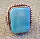 Turquoise Men's Ring Chanel set in Sterling Silver