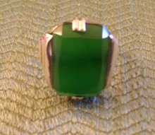 Emerald Colored Ladys Sterling Silver ring