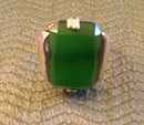 Emerald Colored Ladys Sterling Silver ring