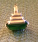 Emerald Colored Ladys Sterling Silver ring