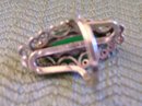 Emeral Colored Ladys Sterling Silver ring