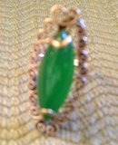 Emeral Colored Ladys Sterling Silver ring