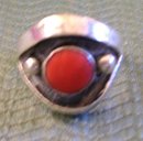 Men's Pink Coral Ring /8.00 Grams Silver