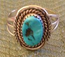 Blue Turquoise Ring Chanel Set in Sterling Silver