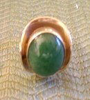Green Jade Ladys Ring Chanel Set in Silver