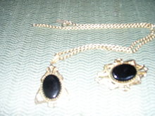 Whiting & Davis- Black Onyx Necklace & Matching Broach