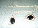 Whiting & Davis- Black Onyx Necklace & Matching Broach