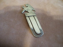 Sterling Silver-Paper Clip Holder Gemstone Inlaid Baby Deer