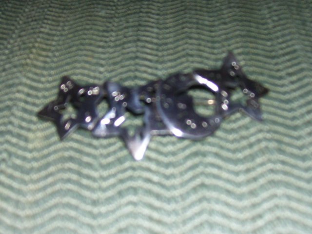 CORO-Sterling Silver-Moon and Stars Broach