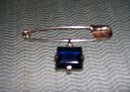 Trifari- Saphire Blue Stone- Latchpin Broach