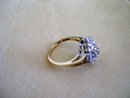 Diamond Ring-10 K Gold Plumb--5/8'' x 1/2 '' Diamond Cluster