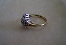 Diamond Ring-10 K Gold Plumb--5/8'' x 1/2 '' Diamond Cluster