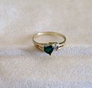 10 K. Gold Cubic Zirconia Emerald Ring