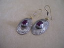 Vintage Ruby Earrings/ Set in Sterling Silver