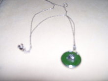 18 k Gold and Jade Pendant and 18 K. Gold Chain