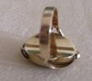 Ladys Firey Opal Doublet Ring- Marked 9ct.- Weighs 5.6 Grams