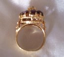 A Ladys Vintage-4.00cts-European Garnet Ring 6.80grms 14K Yellow Gold