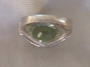 A Ladys-8.50cts Green Quartz/.18ct diamond/ 7.30 grams 14K White gold