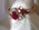 Ladys Ruby, Diamond and Gold Ring