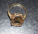 Skal- Ladys Smoky quartz and 14 K Yellow Gold Ring