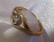 Ladys 10 K. Gold and Diamond Ring