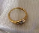 Ladys 10 K. Gold and Diamond Ring
