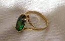 Ladys Emerald green stone 10 K. Gold Ring