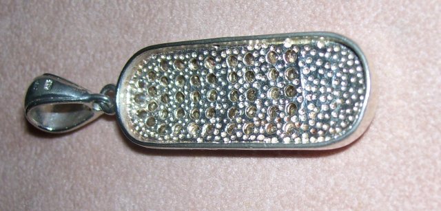Ladys Vintage Large Silver Pendant with stone