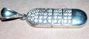 Ladys Vintage Large Silver Pendant with stone