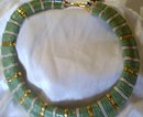 A Trifari Green, Gold and Grey Pearlized Choker Necklace