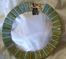 A Trifari Green, Gold and Grey Pearlized Choker Necklace