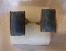 Chalcedony Vintage Antique Blue- Grey Cufflinks set in Silver-12.4 grms.
