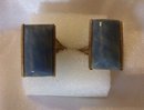 Chalcedony Vintage Antique Blue- Grey Cufflinks set in Silver-12.4 grms.