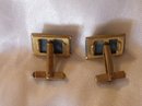 Chalcedony Vintage Antique Blue- Grey Cufflinks set in Silver-12.4 grms.