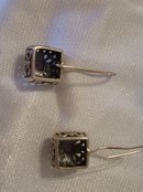 A pair Amethyst Dangle Earrings set in FAS 925 Sterling Silver 5.2 grams