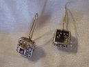 A pair Amethyst Dangle Earrings set in FAS 925 Sterling Silver 5.2 grams