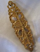 Signed Mirian Haskell Black Onyx Gold on Silver Brooch- 7.4 grams