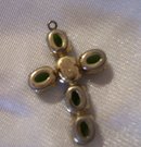 A ladys Sorrento Jade (6) Stone Cross Pendant