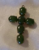 A ladys Sorrento Jade (6) Stone Cross Pendant