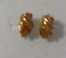 A pair of Citrine ( 4.0 cts) Earrings wrapped in 14K, yellow Gold, 2.0 grams
