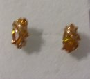 A pair of Citrine ( 4.0 cts) Earrings wrapped in 14K, yellow Gold, 2.0 grams