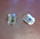 A pair ( 2 ) cts, Aquamarine and 14 KG Earrings
