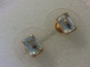 A pair ( 2 ) cts, Aquamarine and 14 KG Earrings