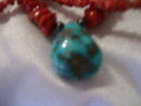 Ladies Bisbee Blue Turquoise Necklace with red turquoise beads, 20.0 grams