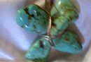 Antique Bisbee Turquoise four leaf clover necklace