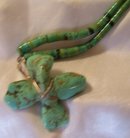 Antique Bisbee Turquoise four leaf clover necklace